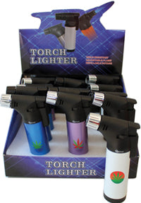 12CT Display Metal 45 Degree Angle Torch With Leaf