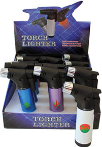 12CT Display Metal 45 Degree Angle Torch With Leaf