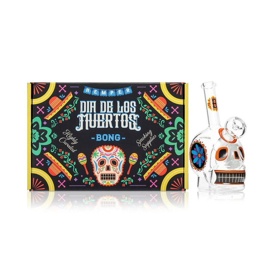 Hemper Dia De Los Muertos Skull Glass Water Pipe