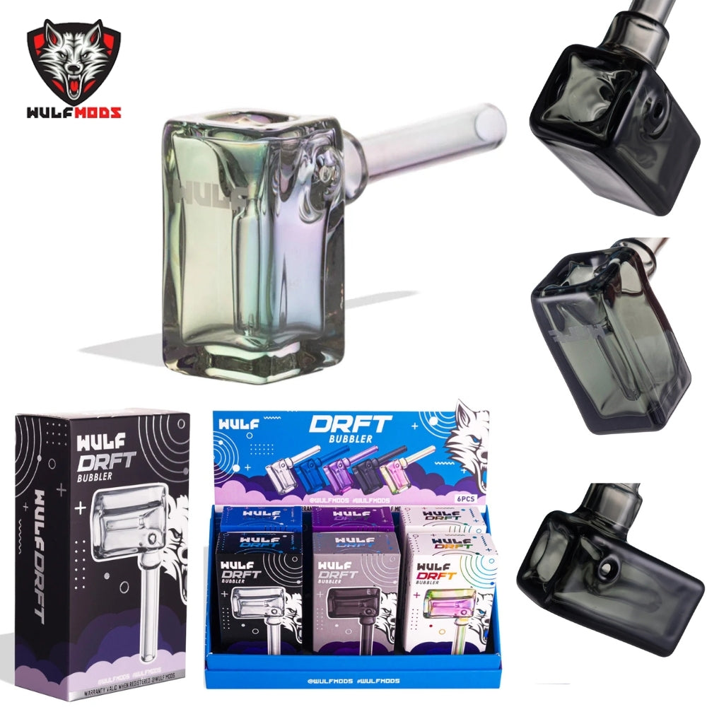 6CT Wulf Drft Glass Bubbler