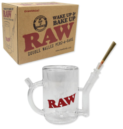 RAW Sip And Smoke Glass Coffee Mug And Pipe Combo
