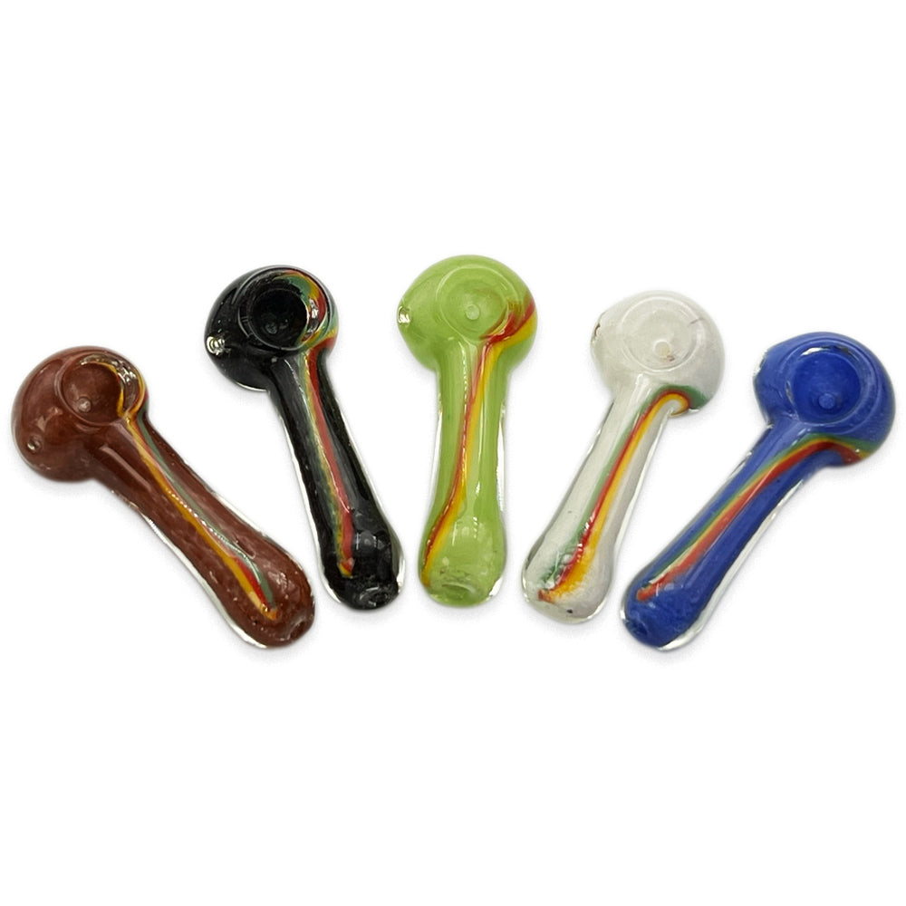 5CT 3” Rasta Stripe Frit Pipe