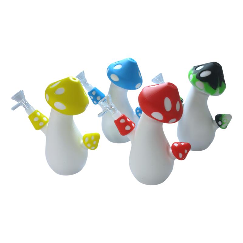 6.5" Silicone Mushroom Water Pipe | Assorted Colors