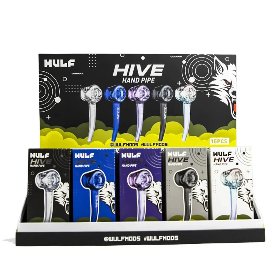15CT Wulf Hive Glass Hand Pipe