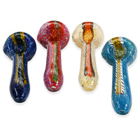 2CT | 4" Lattice Frit Full Art Glass Hand Pipe