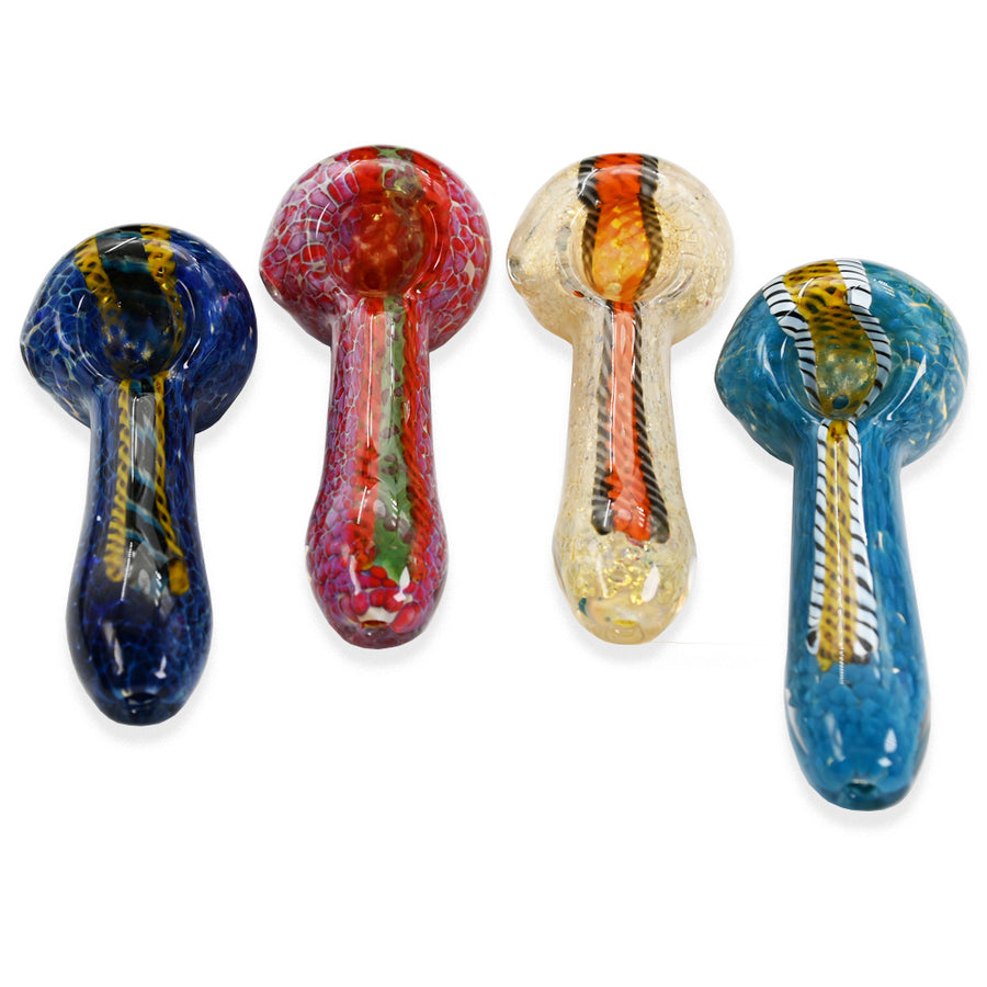 2CT | 4" Lattice Frit Full Art Glass Hand Pipe