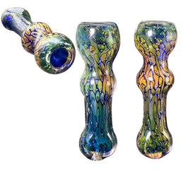 5CT 3.5" Double Blown Metallic Bubble Glass Chillum