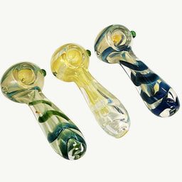 4PK 4" Fumed Spiral Hand Pipe