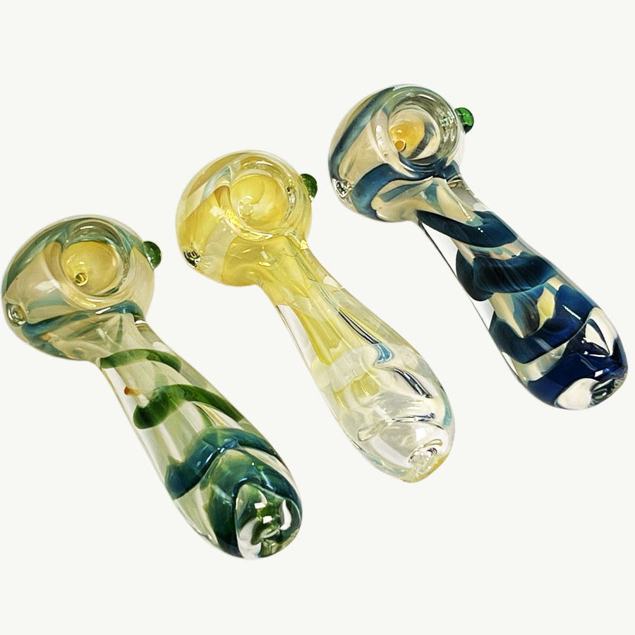 4PK 4" Fumed Spiral Hand Pipe