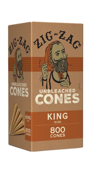 Zig Zag Unbleached Bulk Pre-Rolled Cones King Size - 800 ct.