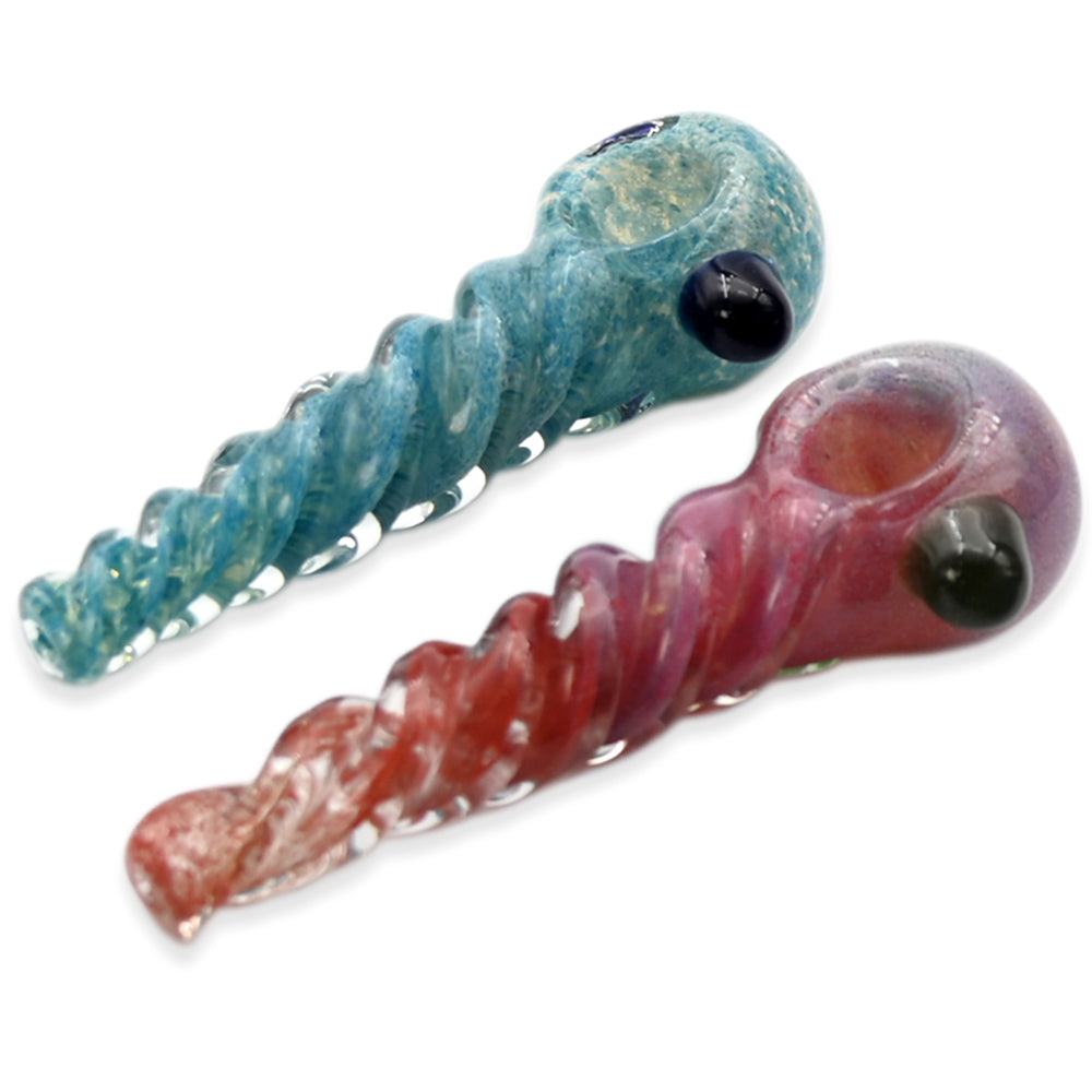 2CT | 4.5" Heavy Duty Twisted Glass Hand Pipe