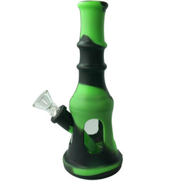 8" Silicone Waterpipe with Glass Bottle