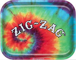 Zig Zag Tie Dye Metal Rolling Tray 11" x 13.5"