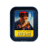 Zig Zag 11" x 13.5" Large Metal Rolling Tray | Vintage Blue