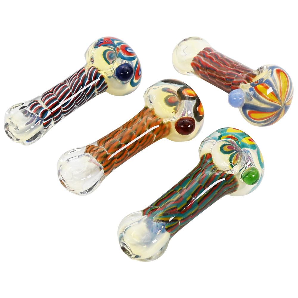 2CT 4" Rolled Color Flower Hand Pipe