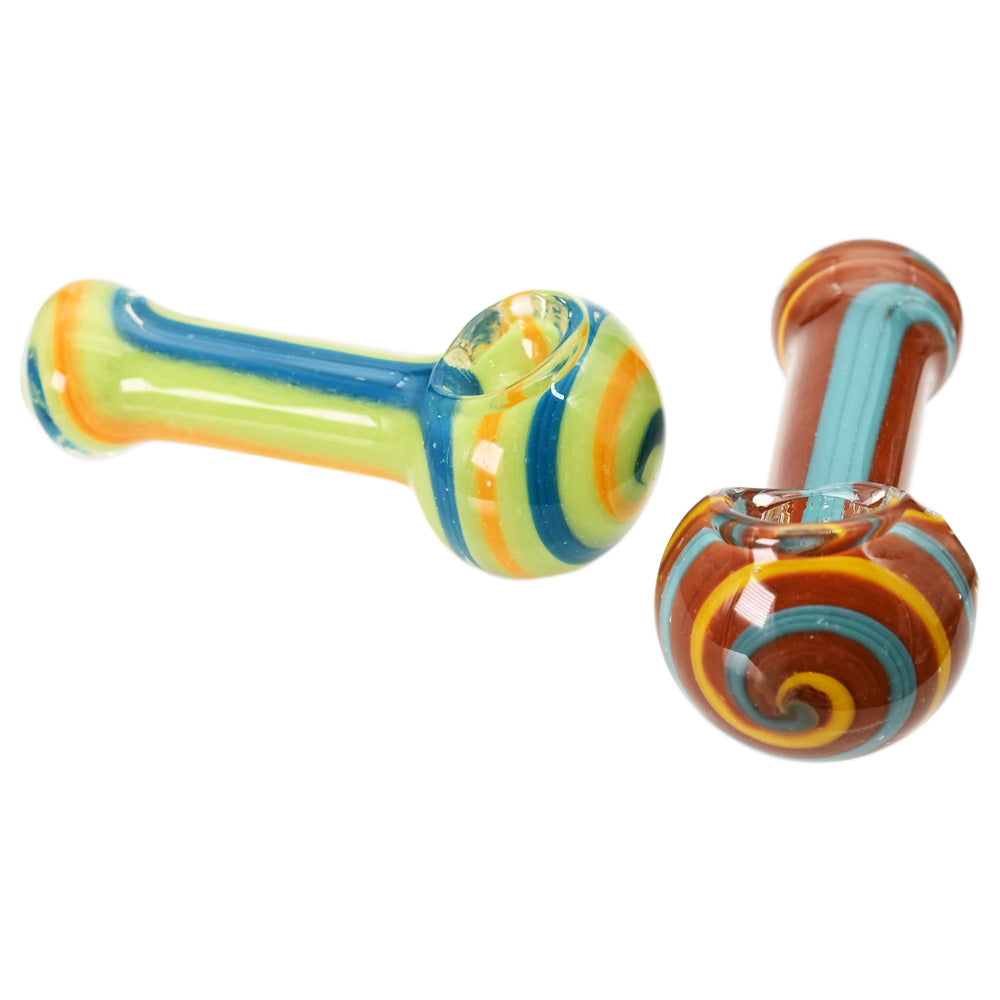 5CT 3" Heavy Swirl Glass Hand Pipe | Assorted Colors