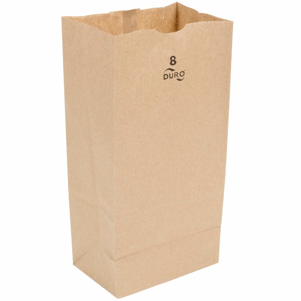 Duro Bag 8 lb. Kraft Brown 500 ct.