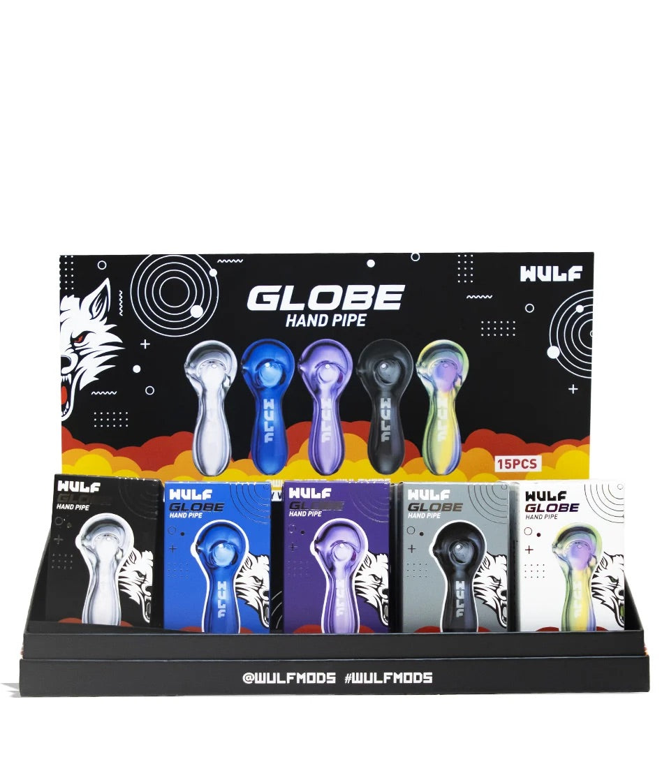 15CT Wulf Globe Glass Hand Pipe