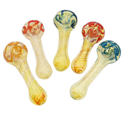 2CT | 3.5" Fumed Swirl Glass Hand Pipe