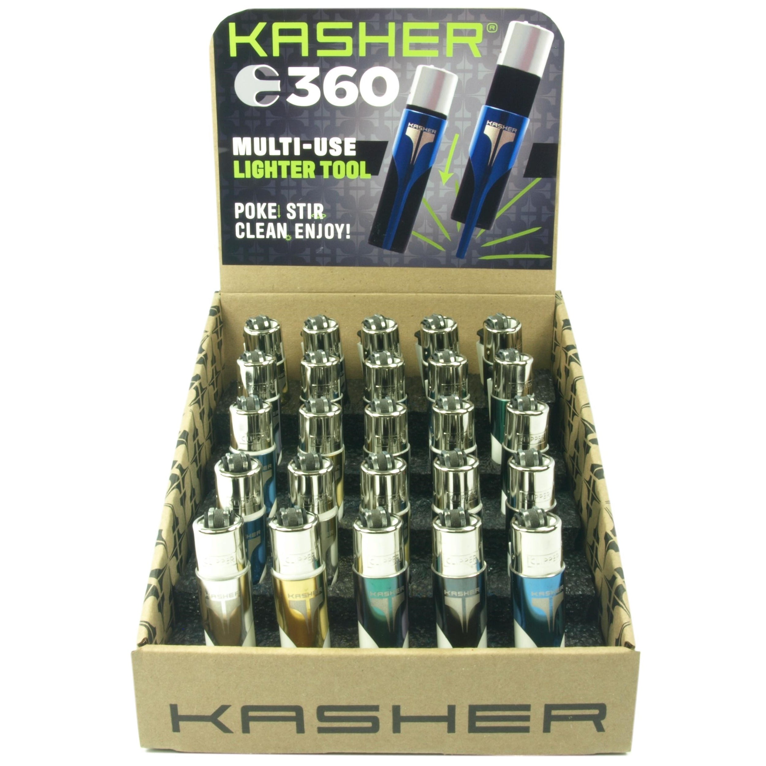 Kasher 360 - Stadium Style Display with Clipper lighters - 25 ct.