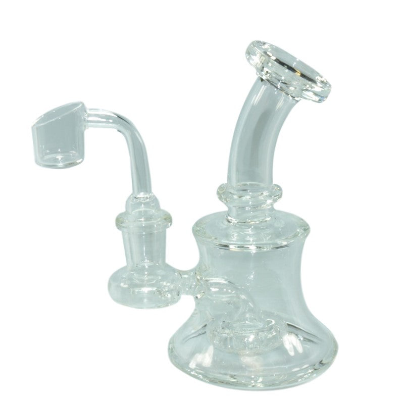 5" Clear Glass Banger Hanger Oil Rig