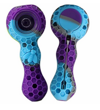 4.25" Silicone Honeycomb Spoon with Glass Bowl & Poker