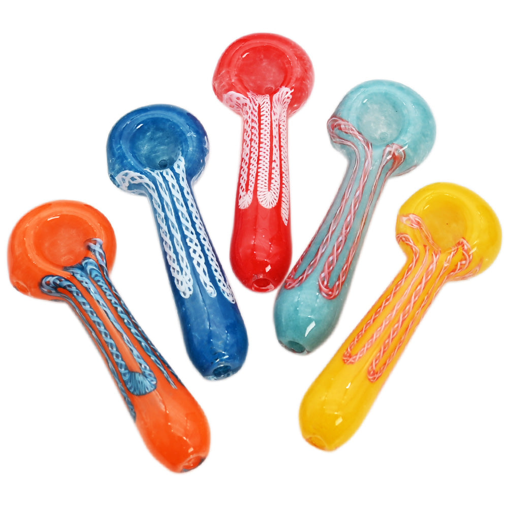 2CT | 4" Frit Twist Glass Hand Pipe