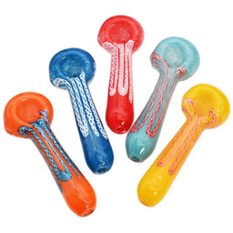 2CT | 4" Frit Twist Glass Hand Pipe