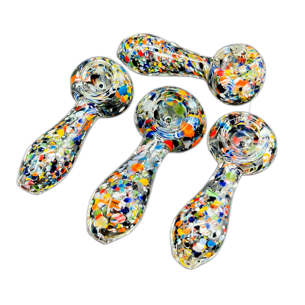 3" Confetti Frit Spoon Pipe