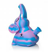 6" Sleepy Silicone Elephant Water Pipe