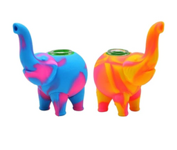 Silicone Elephant Pipe with Glass Bowl