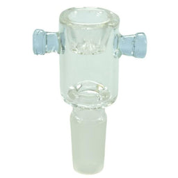 Multi Hole Glass On Glass Bowl 14mm Male Clear & Purple