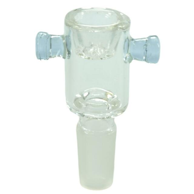 Multi Hole Glass On Glass Bowl 14mm Male Clear & Purple