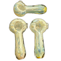 2CT 3.5" Inside Out Silver Fumed Glass Hand Pipe