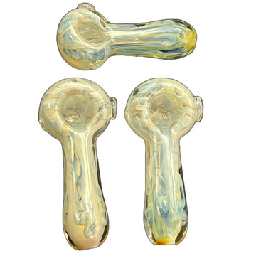 2CT 3.5" Inside Out Silver Fumed Glass Hand Pipe