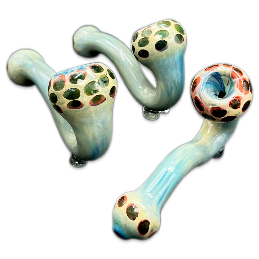 5.5" Dotted Bowl Sherlock Glass Hand Pipe