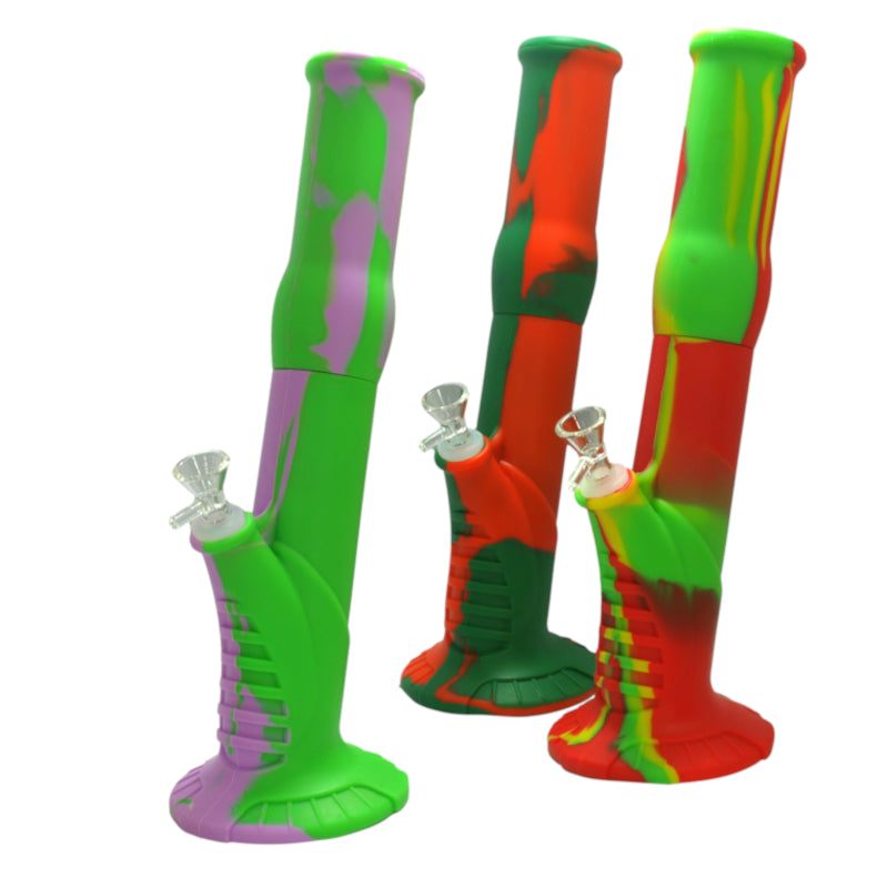 14" Slanted Silicone 2pc Water Pipe
