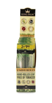 King Palm Mini Pre-Rolled Cone Display - 20 Packs Per Box, 2 Wraps Per Pack