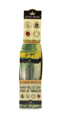 King Palm Mini Pre-Rolled Cone Display - 20 Packs Per Box, 2 Wraps Per Pack
