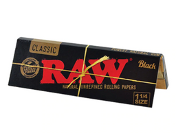 RAW Black Rolling Papers 1¼" Size - 24 ct.