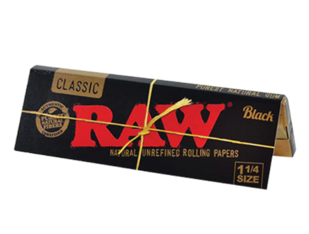 RAW Black Rolling Papers 1¼" Size - 24 ct.