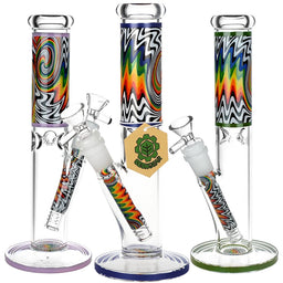 SeshGear 10" WigWag Decal Straight Tube Glass Water Pipe