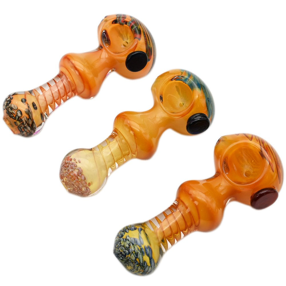 2CT 4" Heavy Deep Fumed Swirl Glass Hand Pipe
