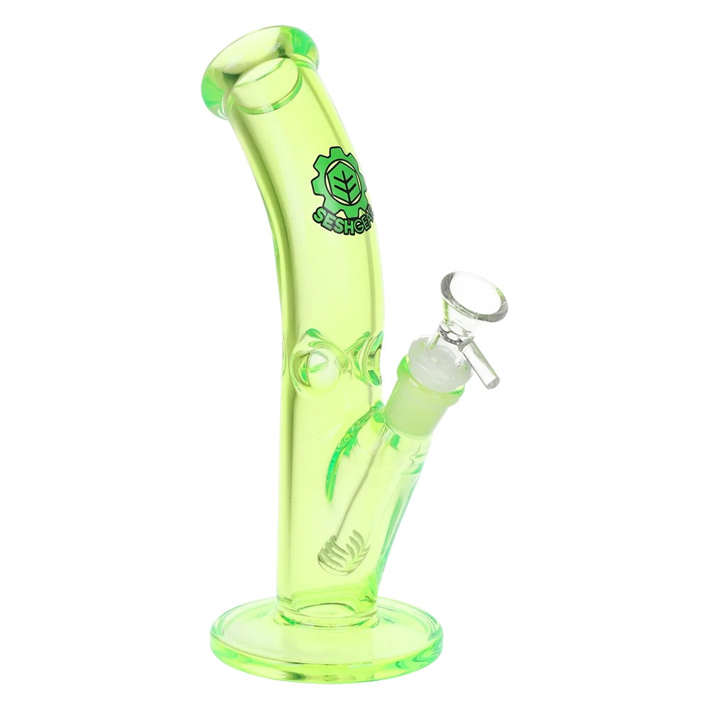 SeshGear 9" Lean Back Bent Tube Colored Glass Water Pipe