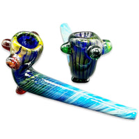 5.5" Full Color Marbled Sherlock Glass Hand Pipe