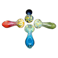 3" Twisting Color Frit Spoon Pipe