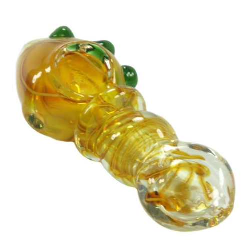 4" Flat Mouth Marbled Glass Pipe