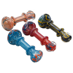2CT 4.5" Double Ring Fritted Glass Hand Pipe
