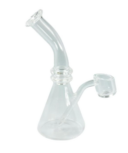5" All-Quartz Beaker Oil Rig with Fixed Banger
