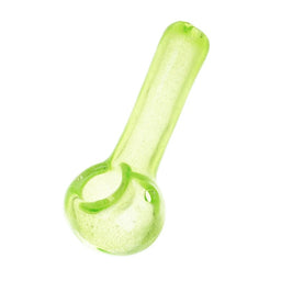 3.5" Green Glow In Dark Glass Spoon Pipe